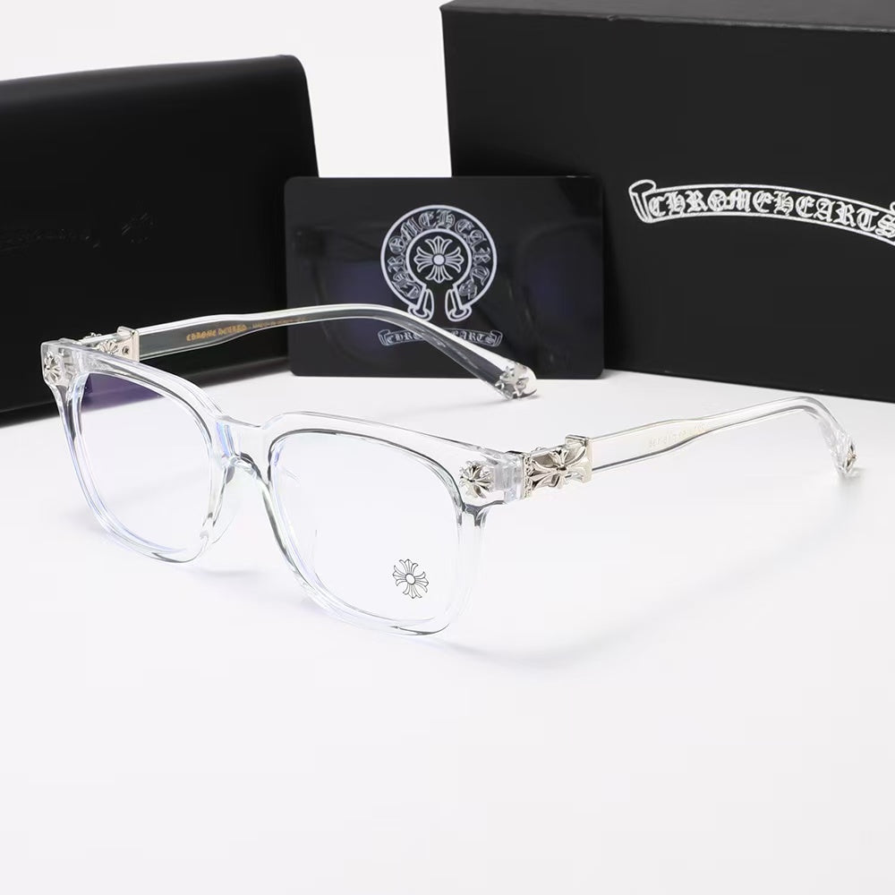 Chrome Heart Glasses-לבן כסוף⚜️🌪️