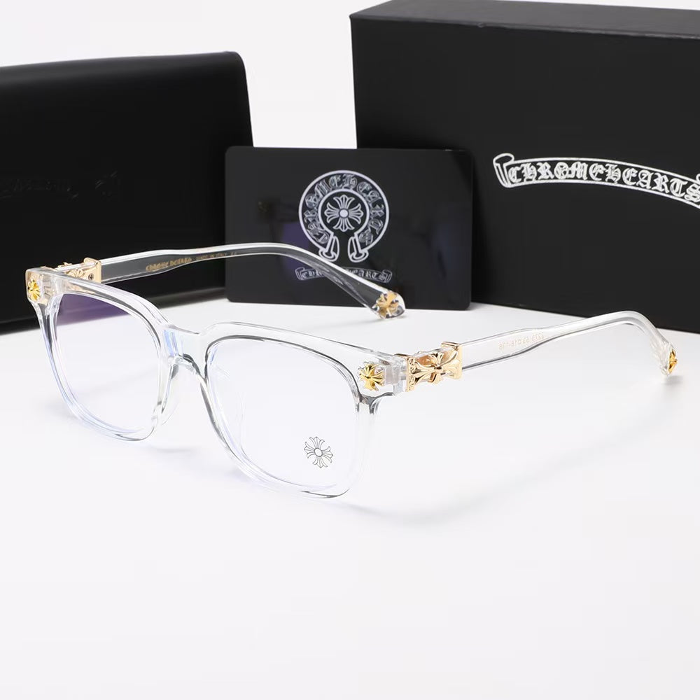 Chrome Heart Glasses-לבן וזהב⚜️🤍